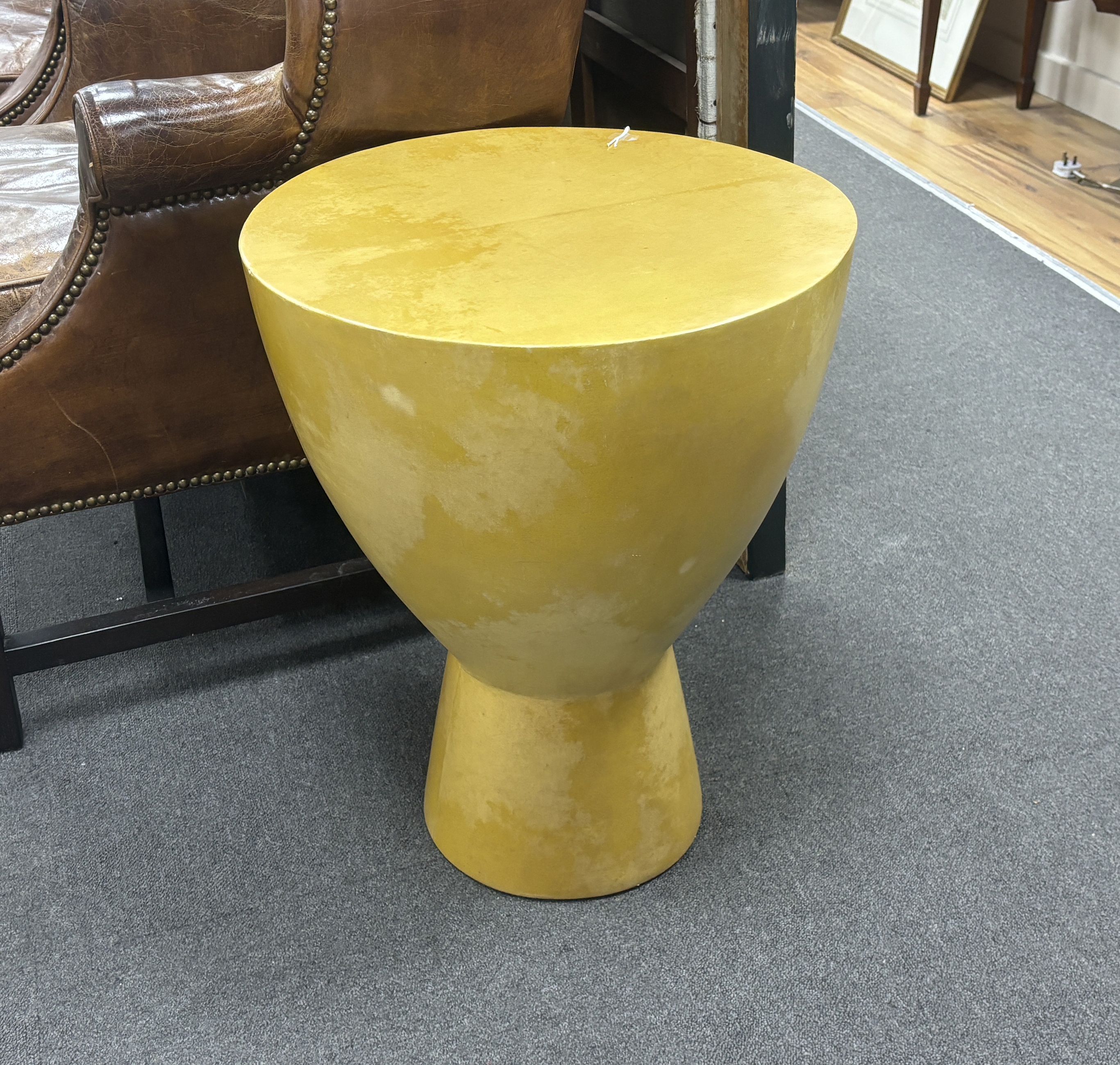 A late 20th century Salamanca circular occasional table, diameter 48cm, height 62cm